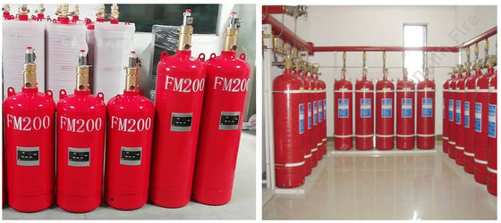 3.5 M/s Fire Suppression Agent FM200 Gas Suppression System Density 1.2 Kg/M3 70L