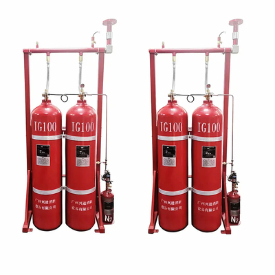 IG100 Inert Gas Automatic Fire Suppression System Red Easy Installation