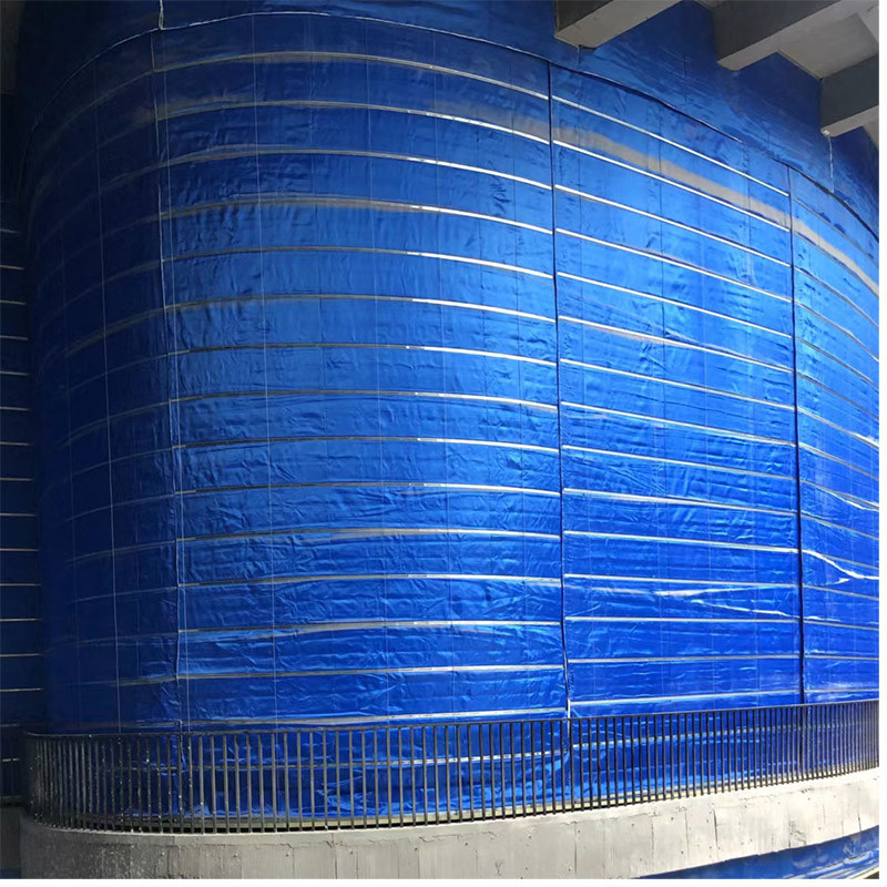 Blue Fire Roller Curtain Flame Retardant Durable Heat Resistant